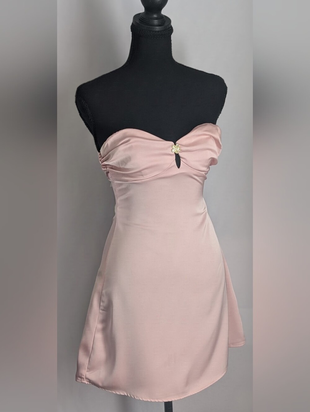 NWT Princess Polly Americano Pink Satin Strapless Mini Dress US 0